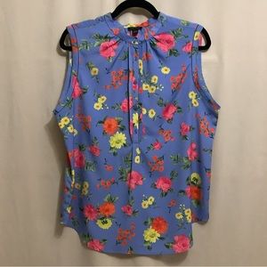 Ann Taylor floral sleeveless blouse